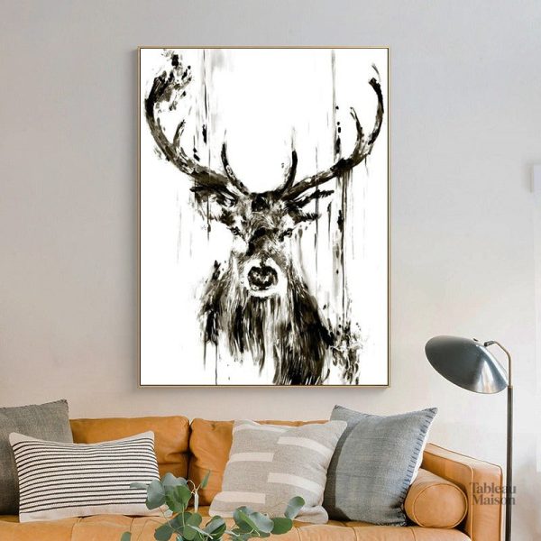 Illustration artistique d'un cerf en peinture