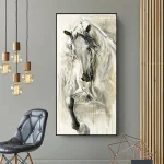 Tableau peinture cheval élégant et artistique