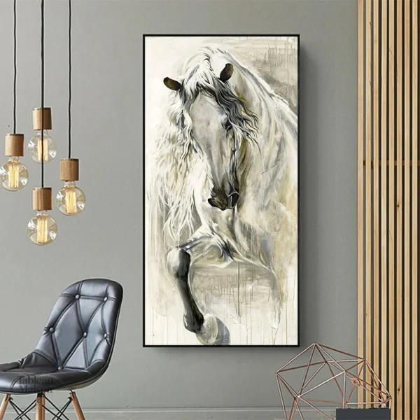 Tableau peinture cheval élégant et artistique