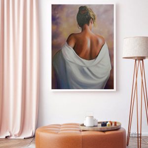 Tableau femme de dos, peinture artistique élégante