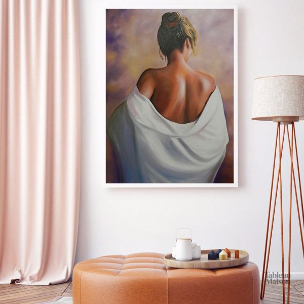 Tableau femme de dos, peinture artistique élégante