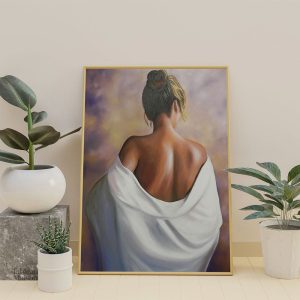 Art mural représentant une femme vue de dos