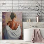 Peinture décorative femme de dos, style contemporain
