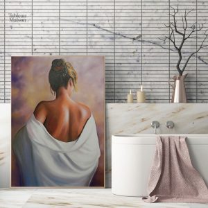 Peinture décorative femme de dos, style contemporain