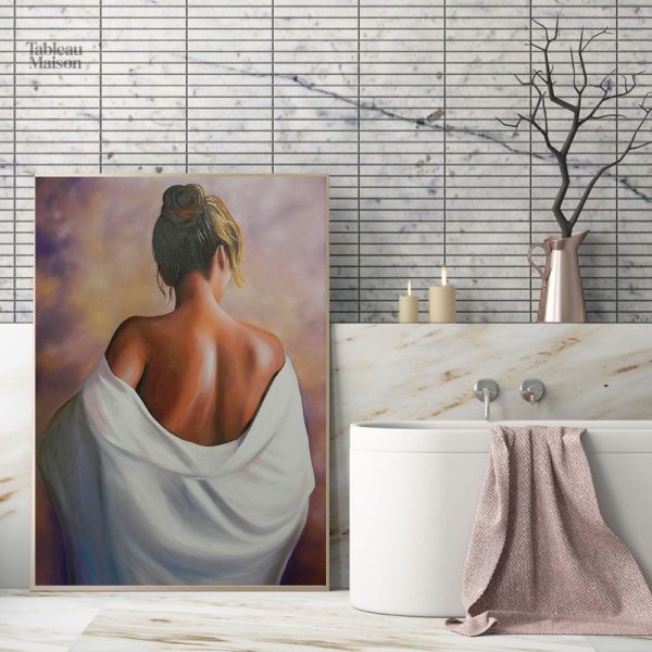 Peinture décorative femme de dos, style contemporain