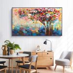 Tableau paysage nature en toile, ambiance sereine