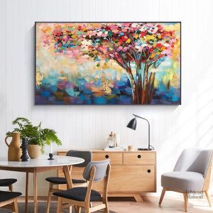 Tableau paysage nature en toile, ambiance sereine