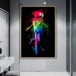 Tableau peinture perroquet coloré sur toile