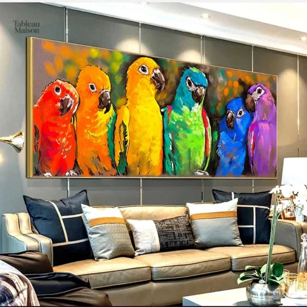 Tableau décoratif de perroquet aux couleurs éclatantes
