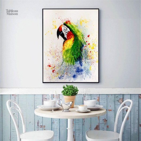 tableau-perroquet-multicolore-1 Tableau perroquet multicolore décoratif pour intérieur