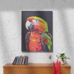 Tableau pop art avec un perroquet coloré