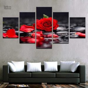 Tableau Pétales de rose, œuvre d'art décorative