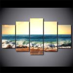 Tableau abstrait représentant des vagues douces