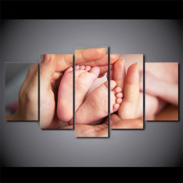 Tableau décoratif pour enfants, motif de petits pieds