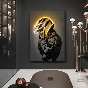 Art mural moto avec design néon