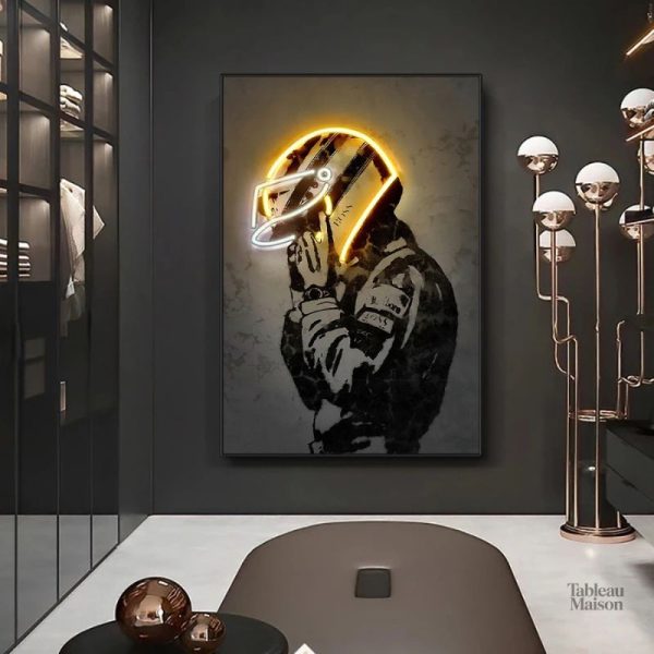 Art mural moto avec design néon