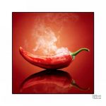 Tableau de cuisine sur le thème du piment, style vibrant