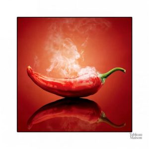 Tableau de cuisine sur le thème du piment, style vibrant