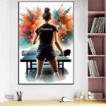Tableau inspiré du street art avec sport féminin