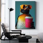 Tableau Pingouin Pop Art coloré et moderne