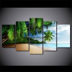 Tableau décoratif représentant une scène de plage relaxante