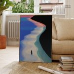 Tableau abstrait plage aux couleurs vives