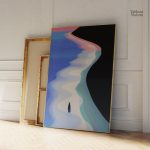 Tableau moderne représentant une plage stylisée
