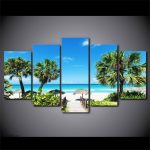 Art mural représentant une plage ensoleillée et relaxante