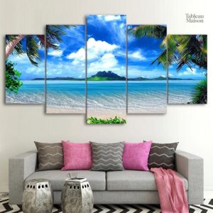 Tableau Plage paradisiaque en couleurs vives