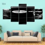 Art mural stylisé représentant un vinyle platine