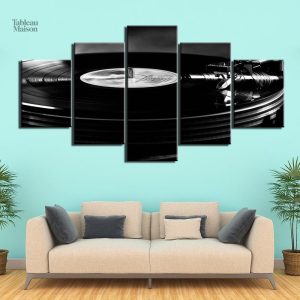 Art mural stylisé représentant un vinyle platine
