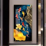 Tableau poisson coloré vibrant pour décoration intérieure