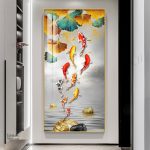 Art mural coloré représentant un poisson aux teintes éclatantes