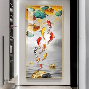 Art mural coloré représentant un poisson aux teintes éclatantes