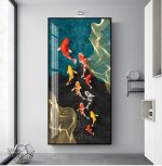 Tableau décoratif avec un motif de poisson aux couleurs vives