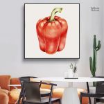 Tableau poivron pour décoration de cuisine