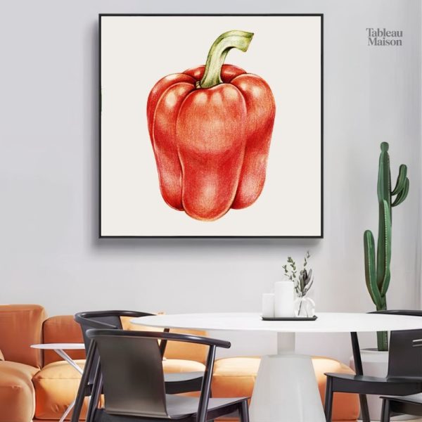 Tableau poivron pour décoration de cuisine