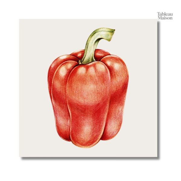 Art mural poivron coloré, idéal pour une ambiance culinaire