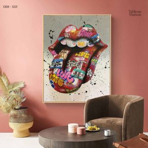 Illustration artistique de bouche dans un style pop art