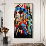 Tableau pop art indien vibrant et coloré