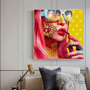 Œuvre d'art pop art avec un style contemporain et dynamique