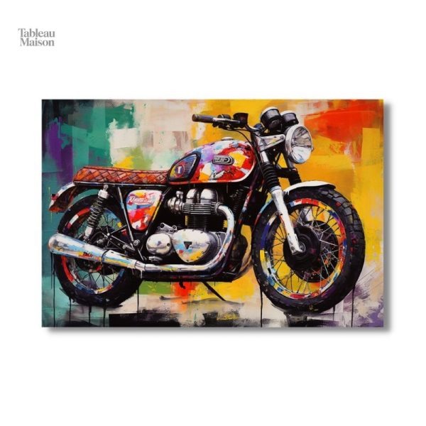 Œuvre artistique de moto en style pop art