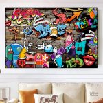 Œuvre d'art pop art grand format pour décoration intérieure