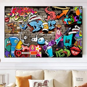 Œuvre d'art pop art grand format pour décoration intérieure