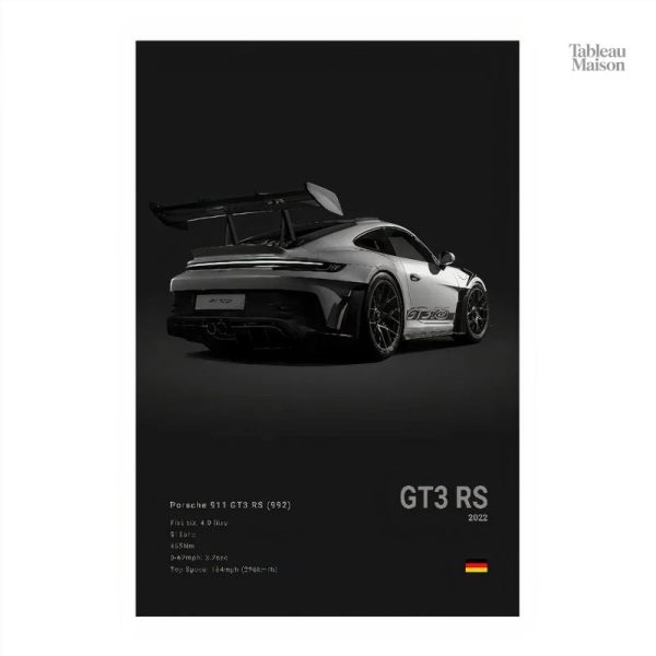 Illustration Porsche GT3 RS en tableau