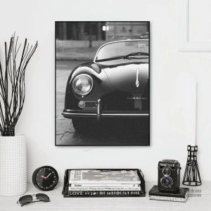 Tableau Porsche Noir et Blanc