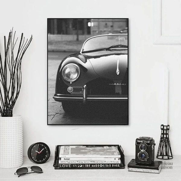 Tableau Porsche Noir et Blanc