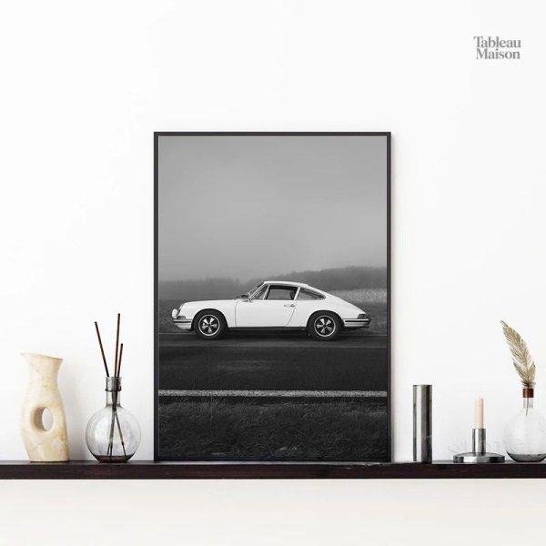 Tableau monochrome voiture Porsche