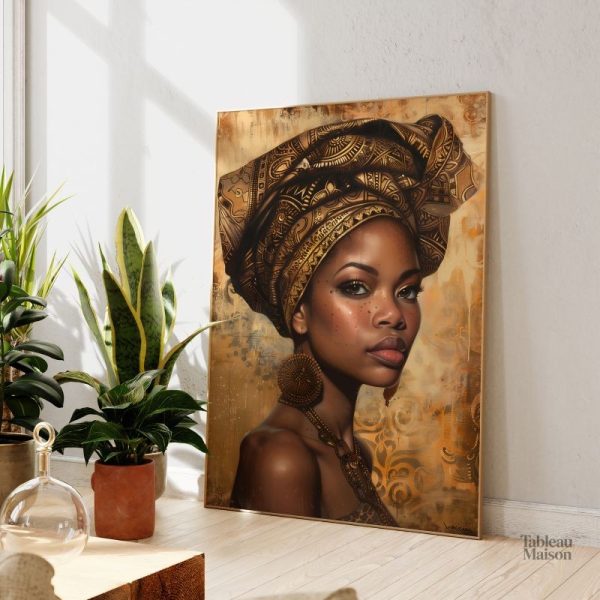 Tableau portrait art afro moderne