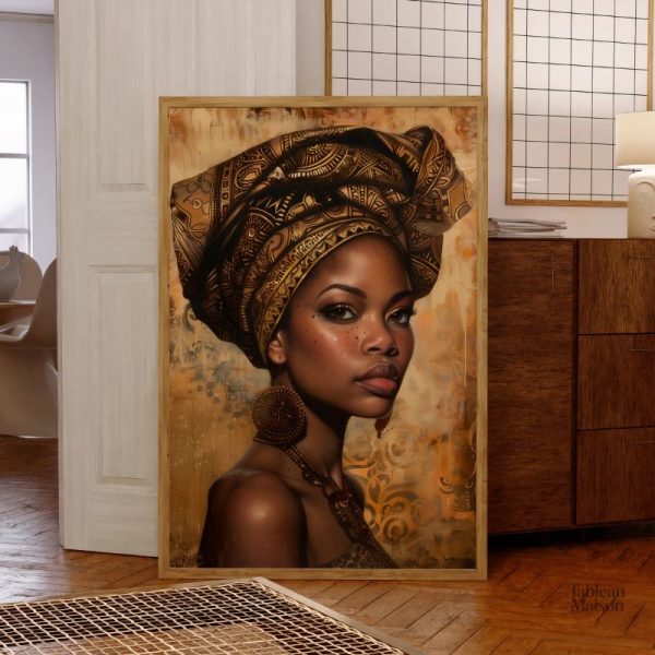 Tableau portrait inspiré de la culture afro